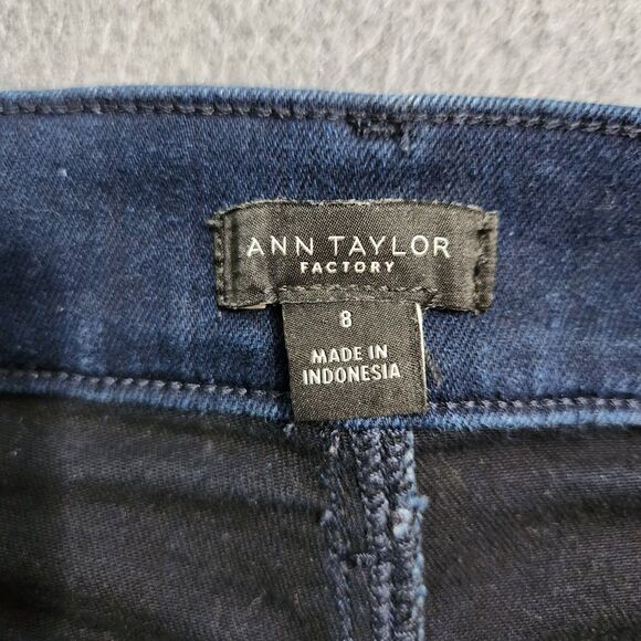 Ann Taylor Women 8 Dark Wash Button Fly High Rise Skinny Jeans - Picture 5 of 10